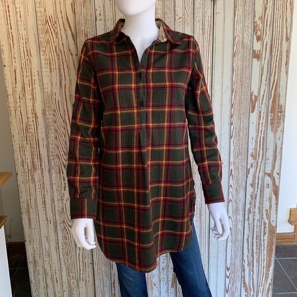 BURTON DRYRIDE GREEN PLAID POPOVER TUNIC OR MINI DRESS - Picture 5 of 11